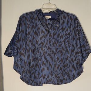 Stella McCartney Kids Blue w/Black Lightening Print Hooded Rain Poncho Size 4